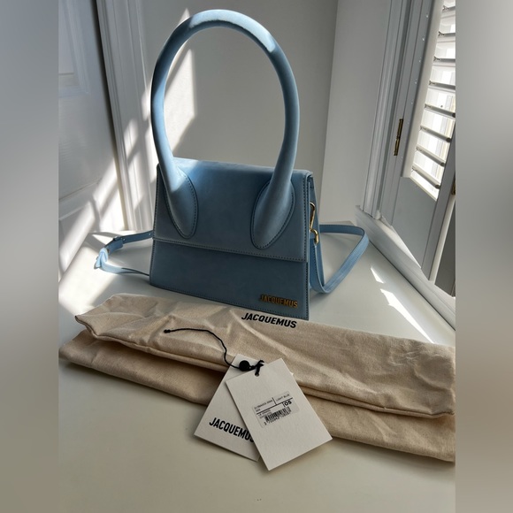 Jacquemus Le Grand Chiquito Suede Bag Light Blue - Picture 3 of 15